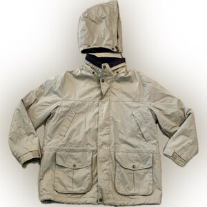 Vintage Pacific Trail Size L Mens Beige detachable Hooded Full Zip Coat